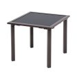 18  Black Square Glass Outdoor Side Table For Sale