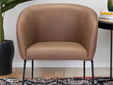 28  Brown And Black Faux Leather Barrel Chair Cheap