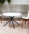 47  White And Black Rounded Steel Dining Table Fashion