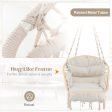 Hammock Chair with Thick Cushion & Macrame Holds up to 330 LBS-Beige For Discount