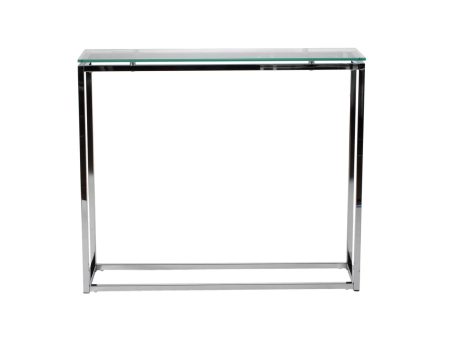 36  Clear and Silver Glass Sled Console Table Online now