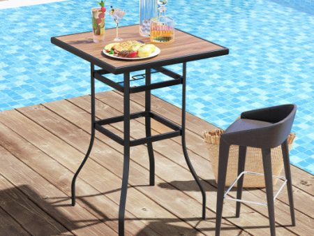 27.5 Inches Patio Bar Table for Garden Backyard Poolside Discount