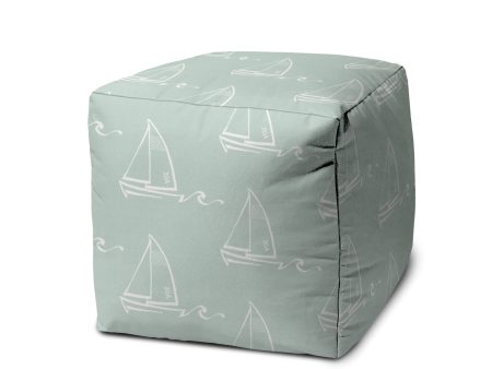 17  Green Cube Indoor Outdoor Pouf Cover on Sale