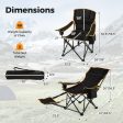 Folding Camping Chair with Footrest Camping Lounge Chair with Carry Bag-Black Sale