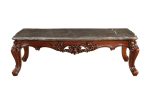 40  Dark Brown And Merlot Genuine Marble Rectangular Coffee Table Online now