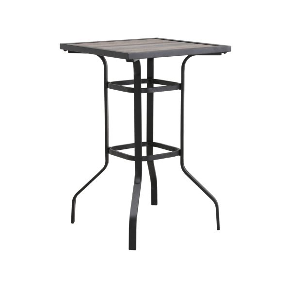 25  Brown and Black Square Metal Outdoor Bistro Table Online Hot Sale