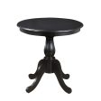 30  Black Rounded Solid Manufactured Wood And Solid Wood Pedestal Base Dining Table For Sale