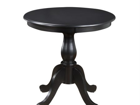 30  Black Rounded Solid Manufactured Wood And Solid Wood Pedestal Base Dining Table For Sale