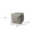 17  Taupe Polyester Cube Geometric Indoor Outdoor Pouf Ottoman Online now