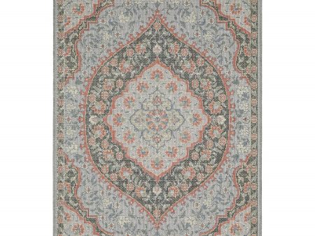 10  X 13  Blue Oriental Stain Resistant Indoor Outdoor Area Rug For Sale