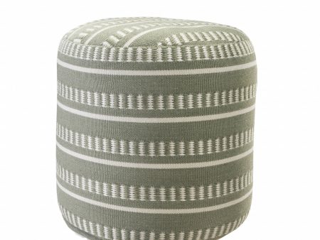 20  Brown Polyester Round Striped Indoor Outdoor Pouf Ottoman Online