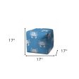 17  Blue and White Polyester Cube Crab Outdoor Pouf Ottoman on Sale