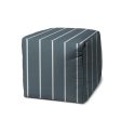 17  Taupe Cube Striped Indoor Outdoor Pouf Cover Sale