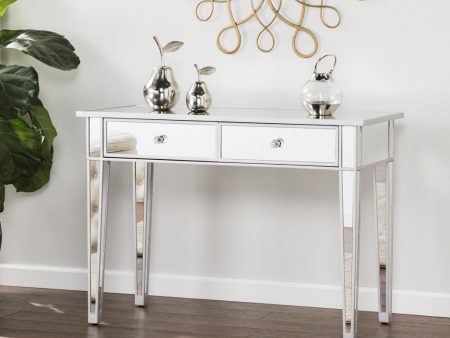 40  Silver Mirrored Glass Console Table And Drawers Online