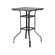 25  Brown and Black Square Metal Outdoor Bistro Table Online Hot Sale