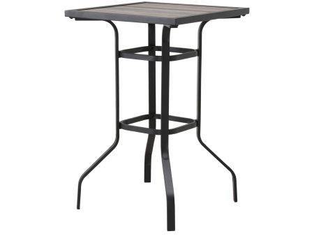 25  Brown and Black Square Metal Outdoor Bistro Table Online Hot Sale