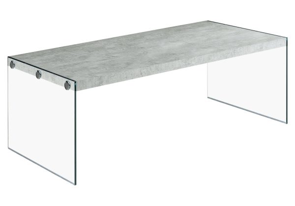 44  Gray  Clear Wood And Glass Coffee Table Online