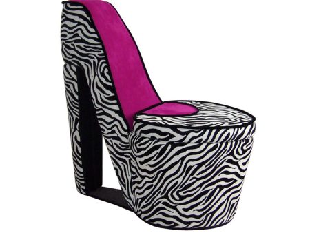 32  Black And White Faux Suede Animal Print Side Chair Discount