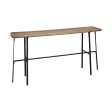 14  Brown and Black Solid Wood Trestle Console Table For Cheap