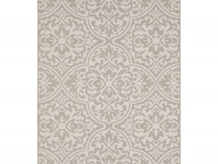 10  X 13  Gray and Ivory Floral Stain Resistant Indoor Outdoor Area Rug Fashion