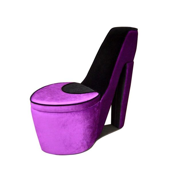 32  Purple Faux Suede Side Chair Hot on Sale