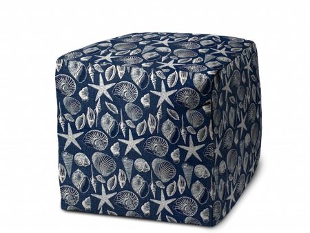 17  Blue Cube Indoor Outdoor Pouf Cover For Cheap