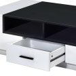 47  Black And White Coffee Table With Drawer And Three Shelves Sale