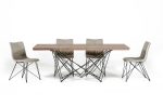 Light Brown And Black Solid Wood And Metal Dining Table Sale