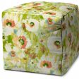 17  Green Cube Floral Indoor Outdoor Pouf Cover Online