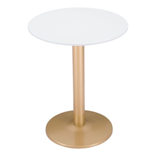 24  Gold And White Round End Table Supply