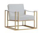 31  White And Gold Faux Leather Lounge Chair For Discount