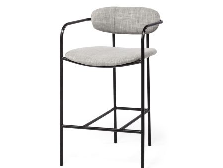 27  Gray And Black Upholstered And Metal Counter Height Bar Chair Fashion