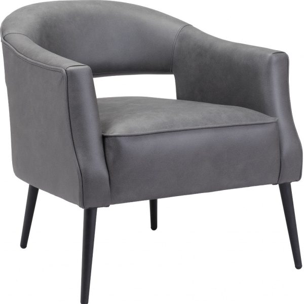 27  Grey Faux Leather And Gold Arm Chair Cheap