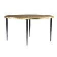 34  Black And Gold Embossed Metal Round Coffee Table For Sale