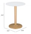 24  Gold And White Round End Table Supply