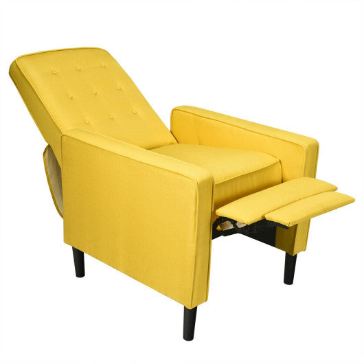 Mid-Century Push Back Recliner Chair -Yellow Online now