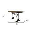 48  Brown And Black Solid Wood And Iron Trestle Base Dining Table Fashion