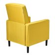 Mid-Century Push Back Recliner Chair -Yellow Online now