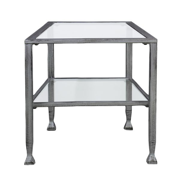 48  Silver Glass And Metal Rectangular Coffee Table Supply