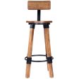 28  Brown and Natural Solid Wood and Iron Bar Chair For Discount