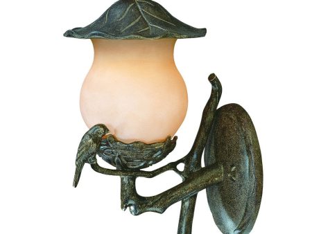 Vintage Black and Gold Bird Detail Lantern Wall Light Discount