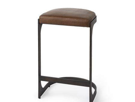 29  Medium Brown Iron Backless Bar Chair For Discount