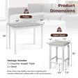 3-Piece Bar Table Set Dining Table and 2 Bar Stools-White Fashion