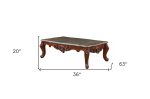 40  Dark Brown And Merlot Genuine Marble Rectangular Coffee Table Online now