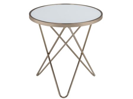 22  Brass And Clear Glass And Iron Round End Table Cheap