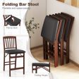 Set of 2 Counter Height Chairs Folding Kitchen Island Stool with Padded Seat-Brown Sale