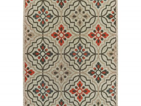 10  X 13  Gray Geometric Stain Resistant Indoor Outdoor Area Rug Online Sale