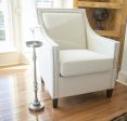 Brushed Silver Finish Drink Size Accent Table Hot on Sale