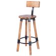 28  Brown and Natural Solid Wood and Iron Bar Chair For Discount