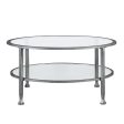 36  Silver Glass And Metal Round Coffee Table Sale